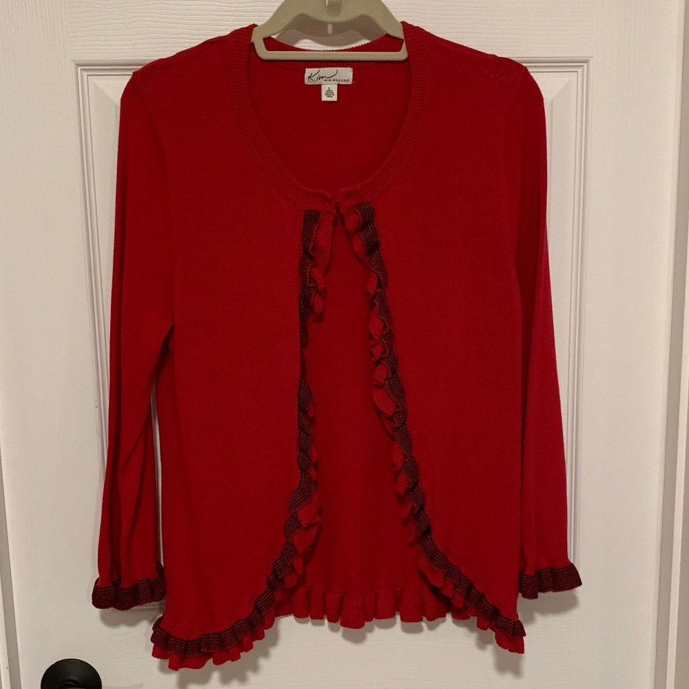 Kim Rogers Red Cardigan - Sz Lg